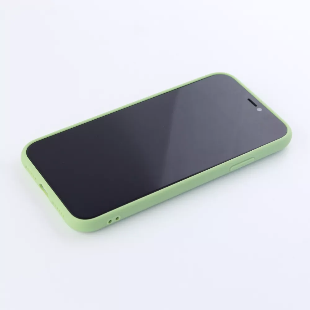 Coque iPhone X / Xs - Silicone Mat Coeur vert clair