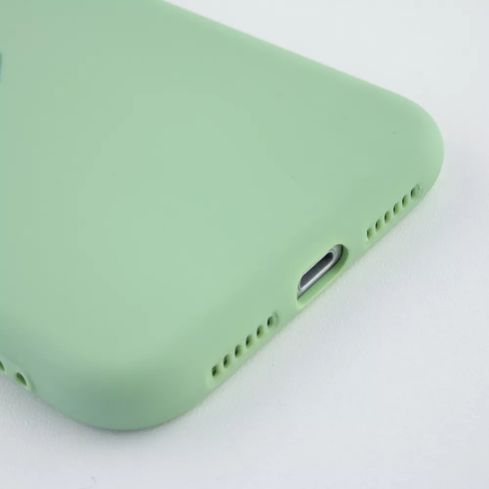 Coque iPhone X / Xs - Silicone Mat Coeur vert clair