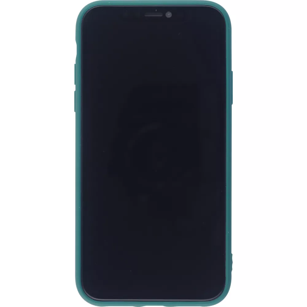 Hülle iPhone 14 - Silikon Mat Herz - Dunkelgrün