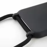 Hülle iPhone 12 / 12 Pro - Silikon Matte mit Seil - Schwarz