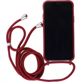 Coque iPhone 11 - Silicone Mat avec lacet - Rouge