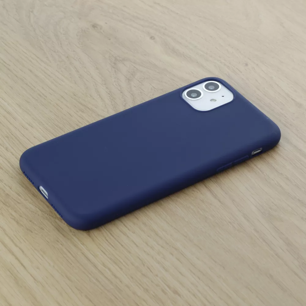 Coque iPhone 11 - Silicone Mat - Bleu foncé