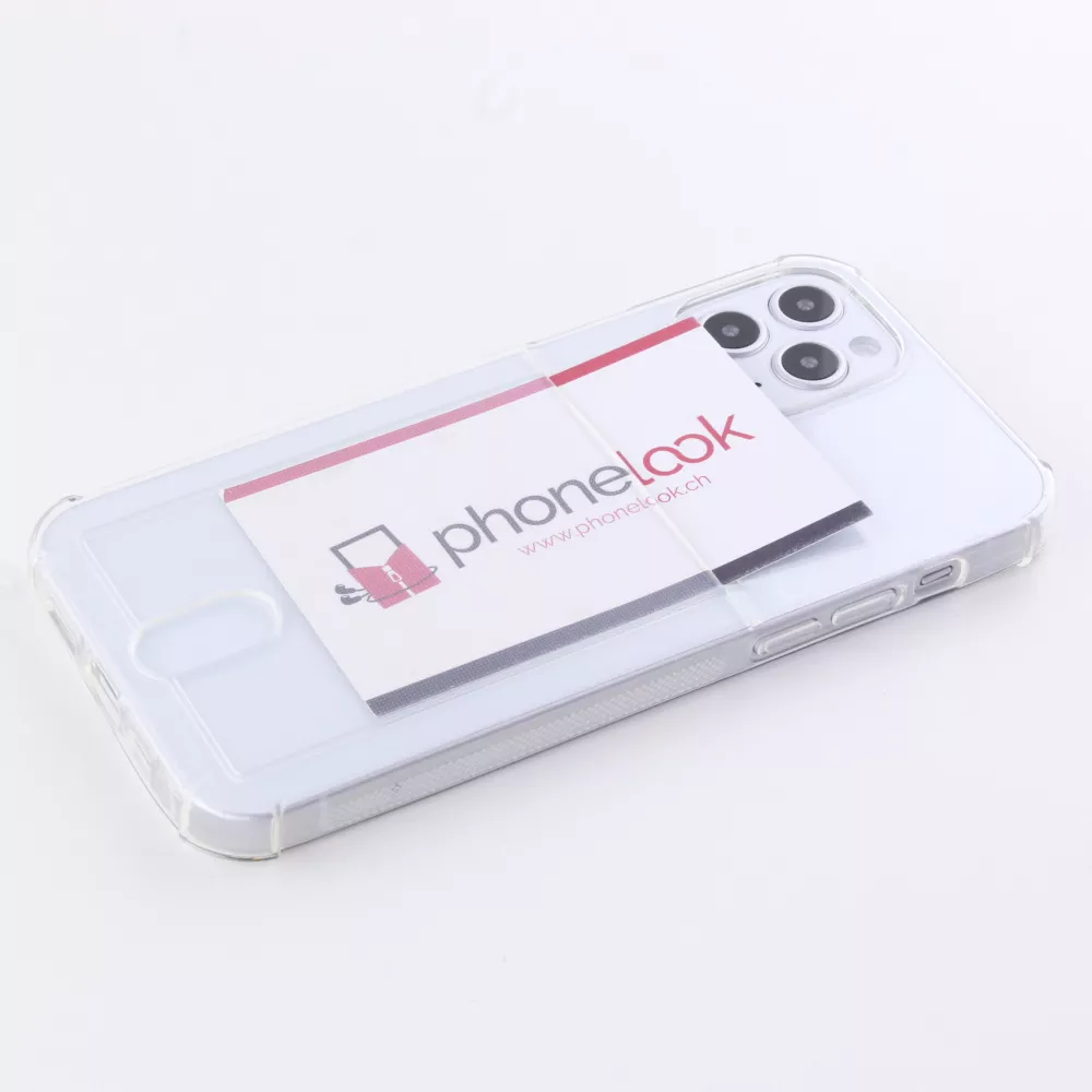 Coque iPhone 12 mini - Gel Bumper Porte-carte - Transparent