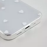 Coque iPhone 12 / 12 Pro - Gel petit coeur transparent - Blanc