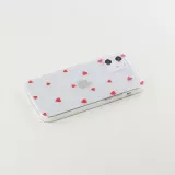 Coque iPhone 12 / 12 Pro - Gel petit coeur transparent - Rouge