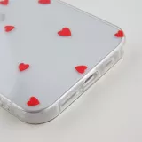 Coque iPhone 12 / 12 Pro - Gel petit coeur transparent - Rouge