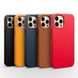 Coque iPhone 12 mini - Qialino cuir véritable (compatible MagSafe) - Noir