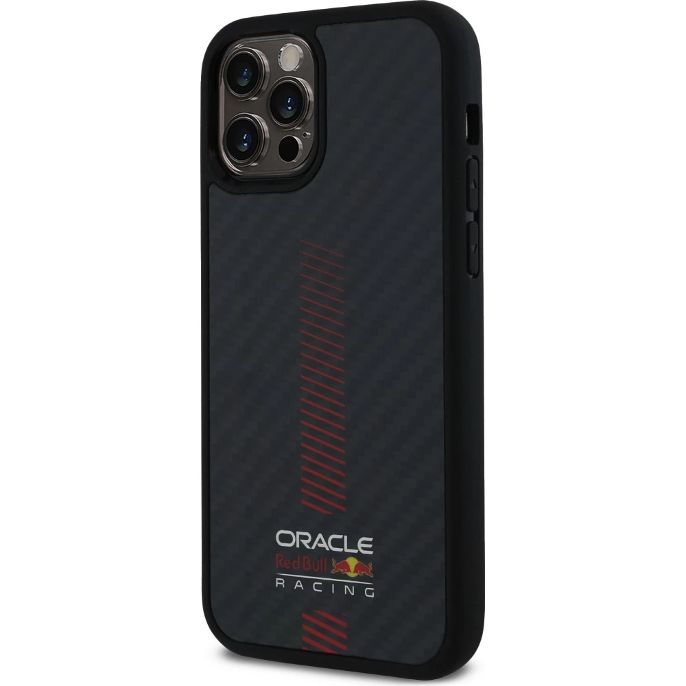 Coque iPhone 12 / 12 Pro - Red Bull Racing Carbon Powerbar MagSafe - Noir
