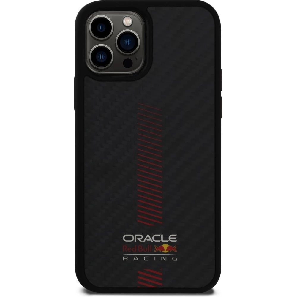 Coque iPhone 12 / 12 Pro - Red Bull Racing Carbon Powerbar MagSafe - Noir