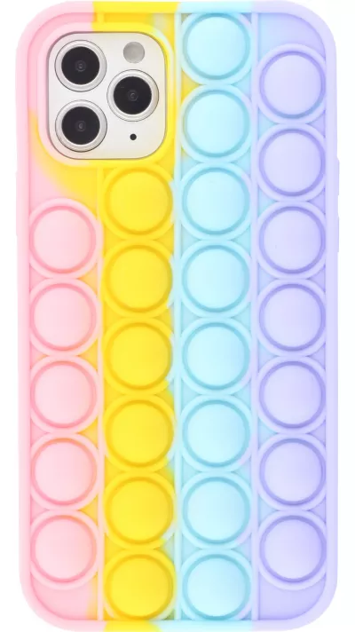 Coque iPhone 12 Pro Max - Silicone jeu éclate bulles anti-stress arc-en-ciel