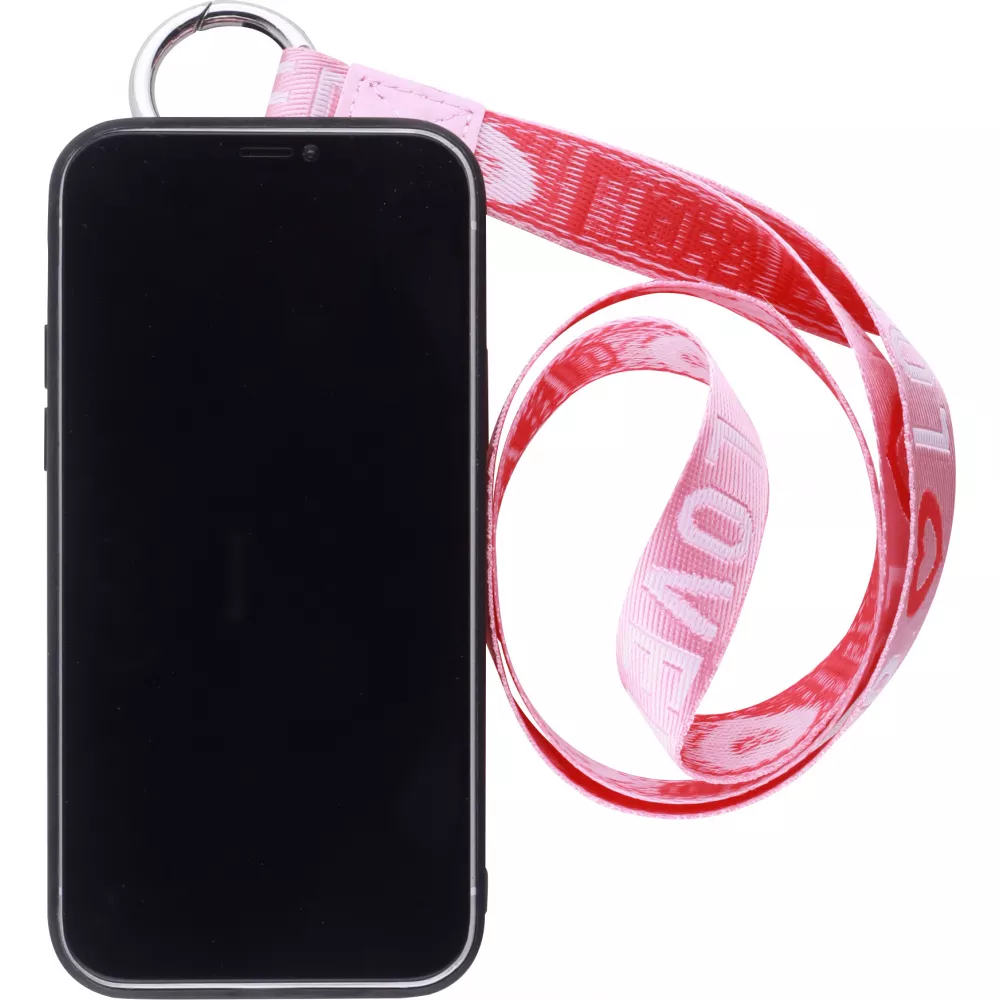 Coque iPhone 12 Pro Max - Wallet Poche avec cordon  - Rose
