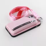 Coque iPhone 12 Pro Max - Wallet Poche avec cordon  - Rose
