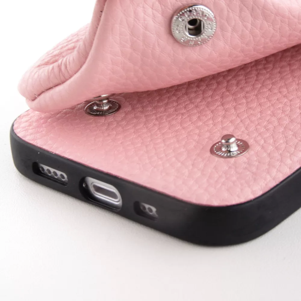 Coque iPhone 12 Pro Max - Wallet Poche avec cordon  - Rose