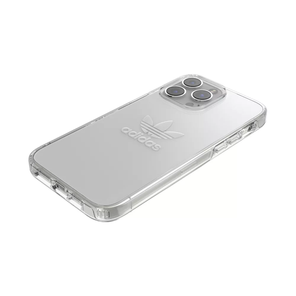 Coque iPhone 14 Pro - Adidas gel transparent rigide avec logo embossé - Transparent