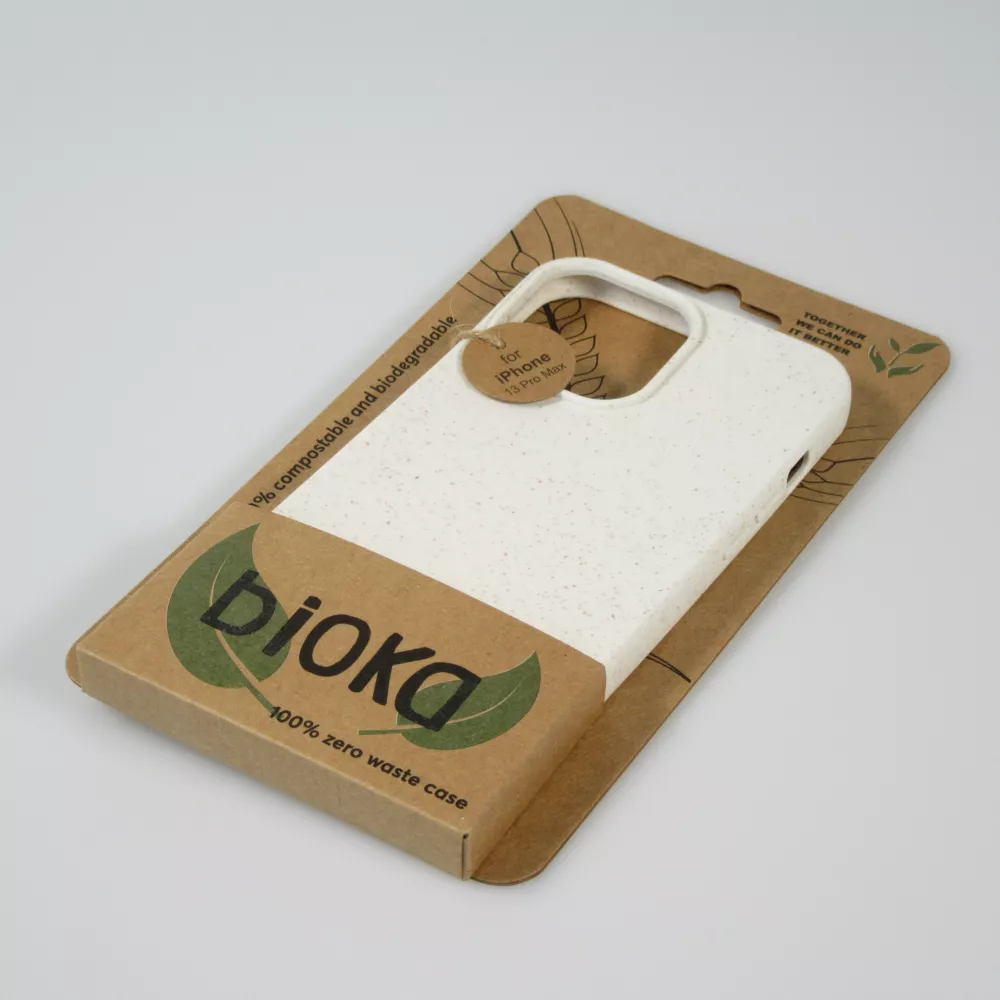 Coque iPhone 14 Pro - Bioka biodégradable et compostable Eco-Friendly - Blanc