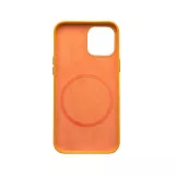 Coque iPhone 12 Pro Max - Qialino cuir véritable (compatible MagSafe) - Orange