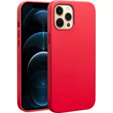 Hülle iPhone 12 Pro Max - Qialino Echtleder (MagSafe kompatibel) - Rot
