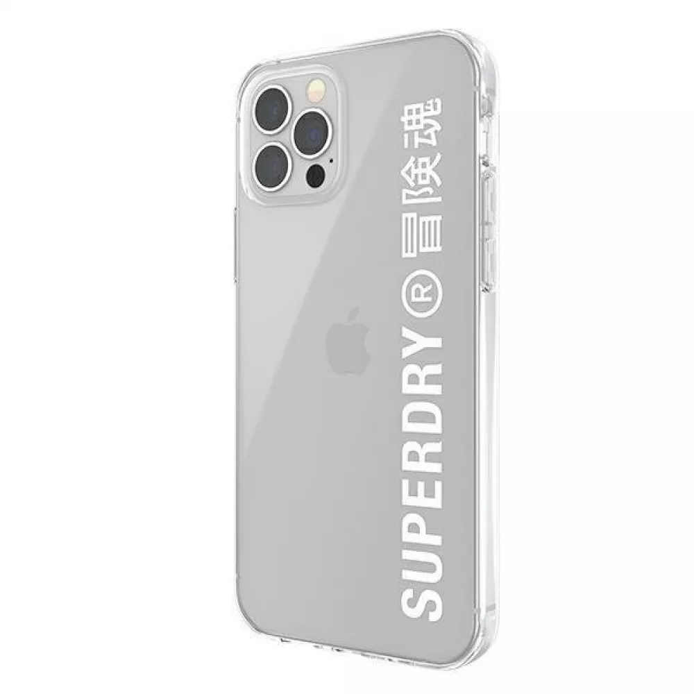 Coque iPhone 12 Pro Max - Superdry Clear Case transparente avec logo imprimé