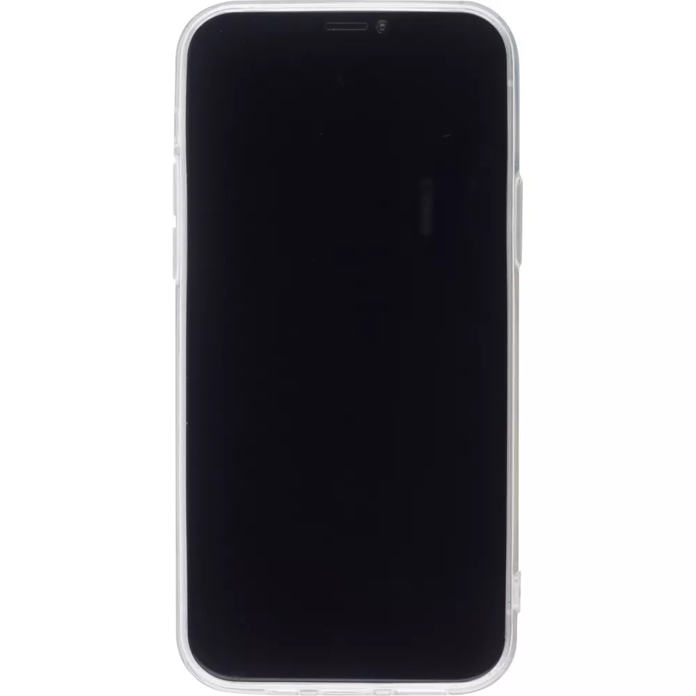 Coque iPhone 12 mini - Gel petit coeur transparent - Blanc