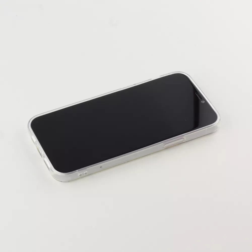 Coque iPhone 12 mini - Gel petit coeur transparent - Blanc