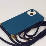 Samsung Galaxy S24 Case Hülle - Bio Eco-Friendly Vegan mit Handykette Necklace blau