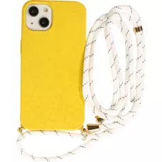 Coque iPhone 15 - Bio Eco-Friendly nature avec cordon collier jaune