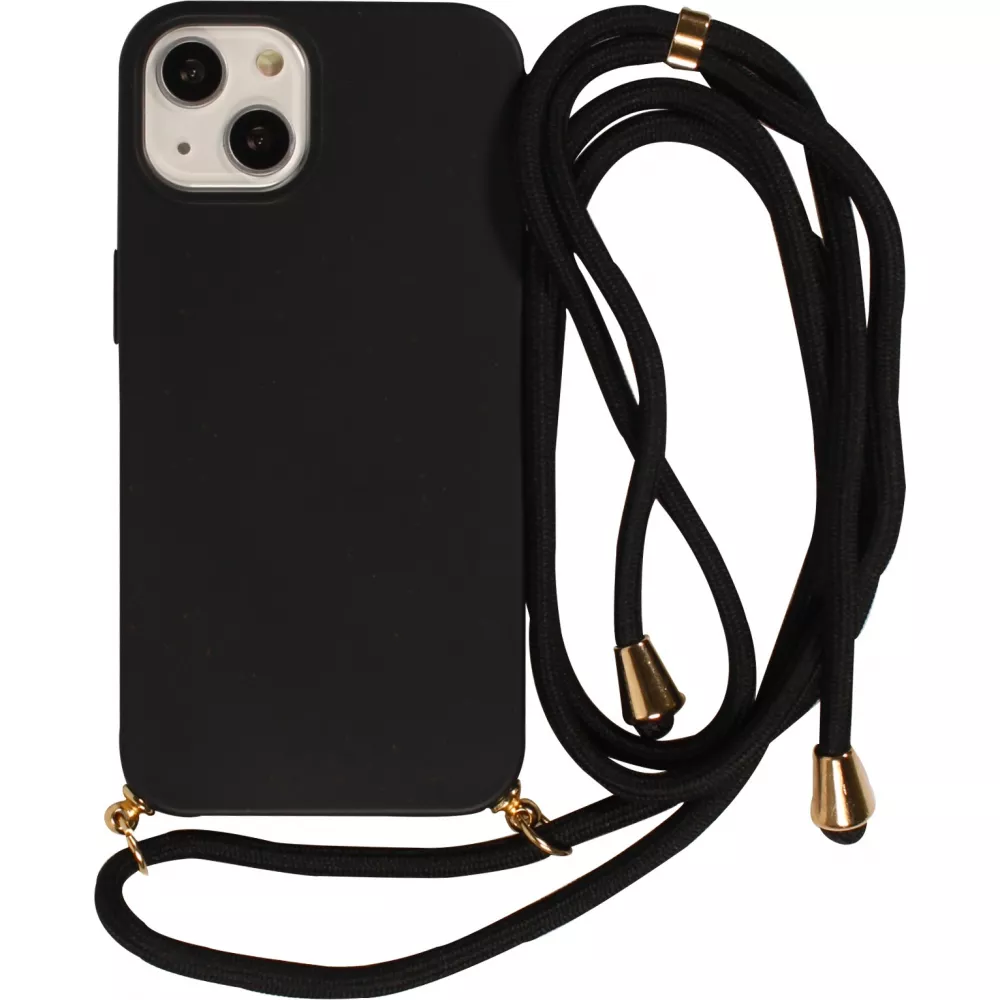 Coque Samsung Galaxy S24 - Bio Eco-Friendly nature avec cordon collier - Noir