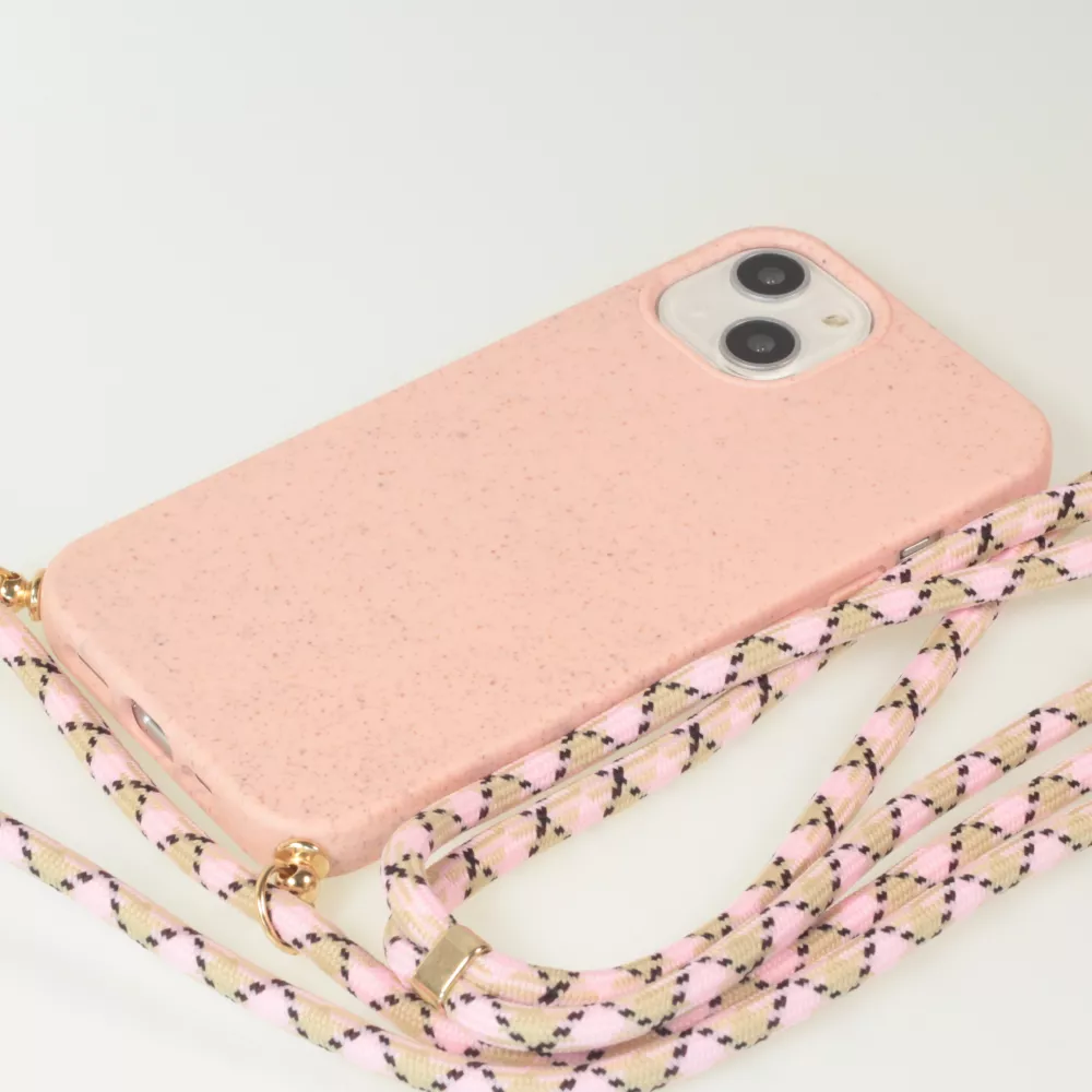 Samsung Galaxy S24 Case Hülle - Bio Eco-Friendly Vegan mit Handykette Necklace - Rosa
