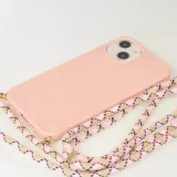 Samsung Galaxy S24 Case Hülle - Bio Eco-Friendly Vegan mit Handykette Necklace - Rosa