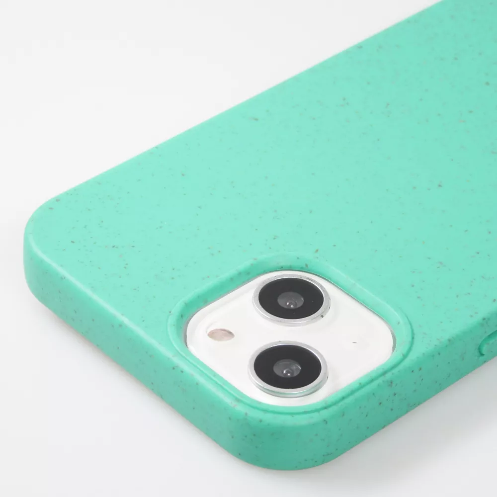 Coque iPhone 15 - Bio Eco-Friendly nature avec cordon collier - Turquoise