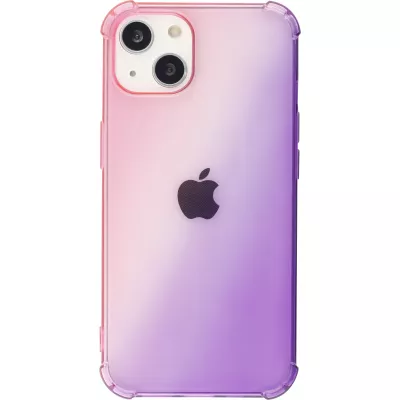 Coque iPhone 15 - Bumper Rainbow Silicone anti-choc avec bords protégés -  rose - Violet