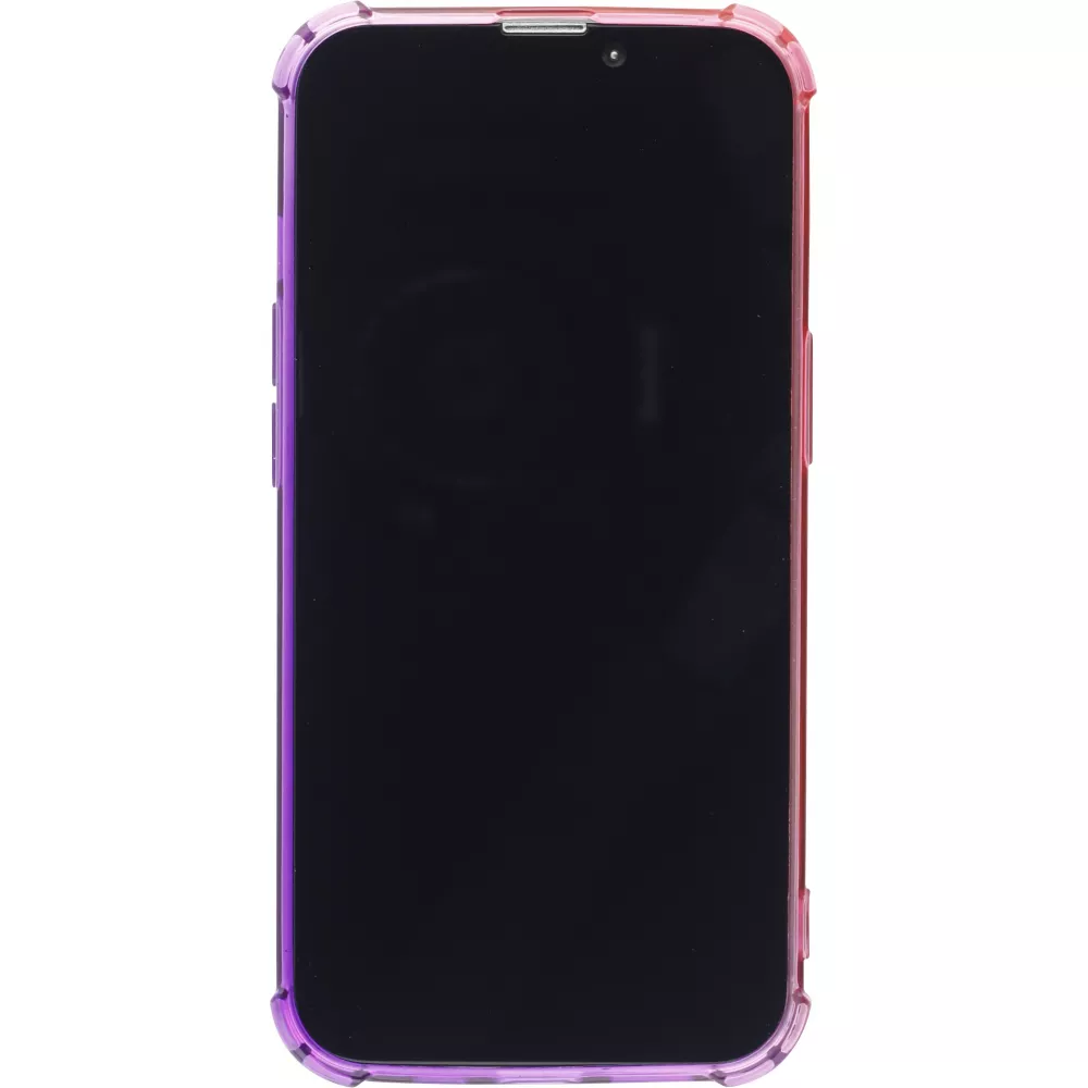 iPhone 15 Case Hülle - Gummi Bumper Rainbow mit extra Schutz für Ecken Antischock - rosa - Violett