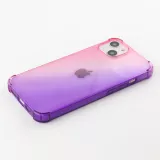 iPhone 15 Case Hülle - Gummi Bumper Rainbow mit extra Schutz für Ecken Antischock - rosa - Violett