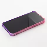 iPhone 15 Case Hülle - Gummi Bumper Rainbow mit extra Schutz für Ecken Antischock - rosa - Violett