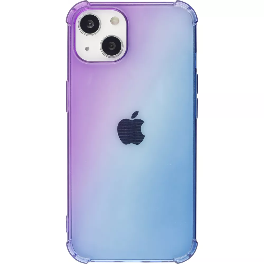 Coque iPhone 15 - Bumper Rainbow Silicone anti-choc avec bords protégés -  violet - Bleu