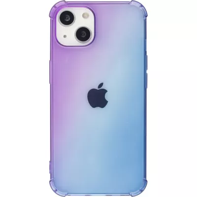 Coque iPhone 15 - Bumper Rainbow Silicone anti-choc avec bords protégés -  violet - Bleu