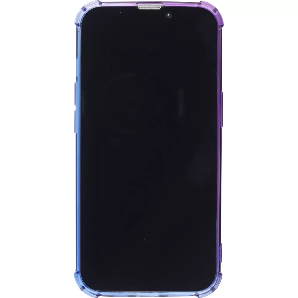 Coque iPhone 15 - Bumper Rainbow Silicone anti-choc avec bords protégés -  violet - Bleu