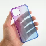 Coque iPhone 15 - Bumper Rainbow Silicone anti-choc avec bords protégés -  violet - Bleu