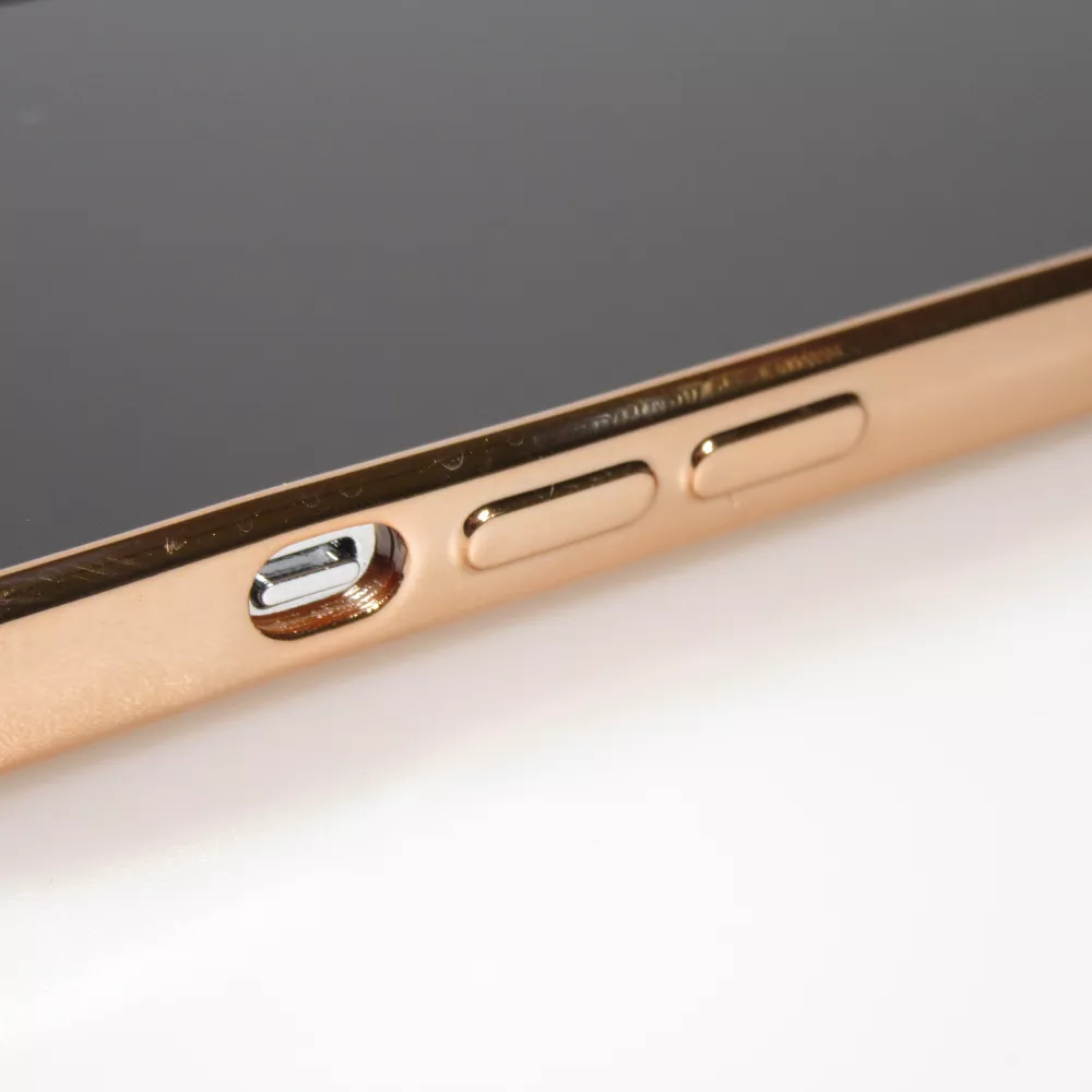 Hülle iPhone 13 - Gummi Bronze mit Ring - Rosa