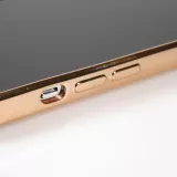 Hülle iPhone 13 - Gummi Bronze mit Ring - Rosa