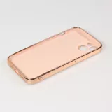 Hülle iPhone 13 - Gummi Bronze mit Ring - Rosa