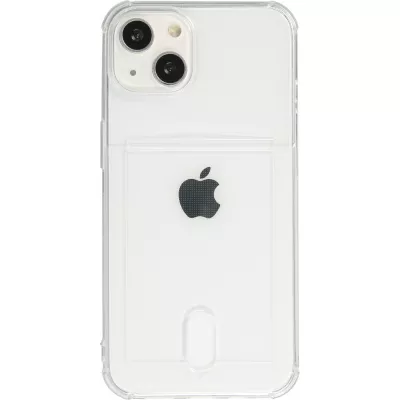 Coque iPhone 15 - Gel Bumper Porte-carte - Transparent