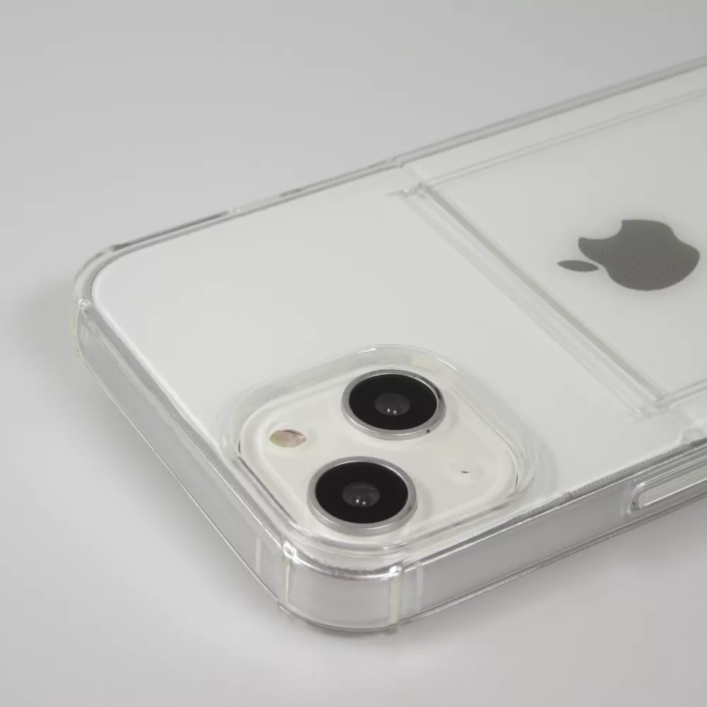 Hülle iPhone 15 - Gummi Bumper Kartenhalter - Transparent