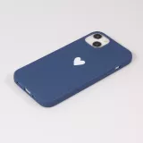 Coque iPhone 15 - Gel coeur - Bleu