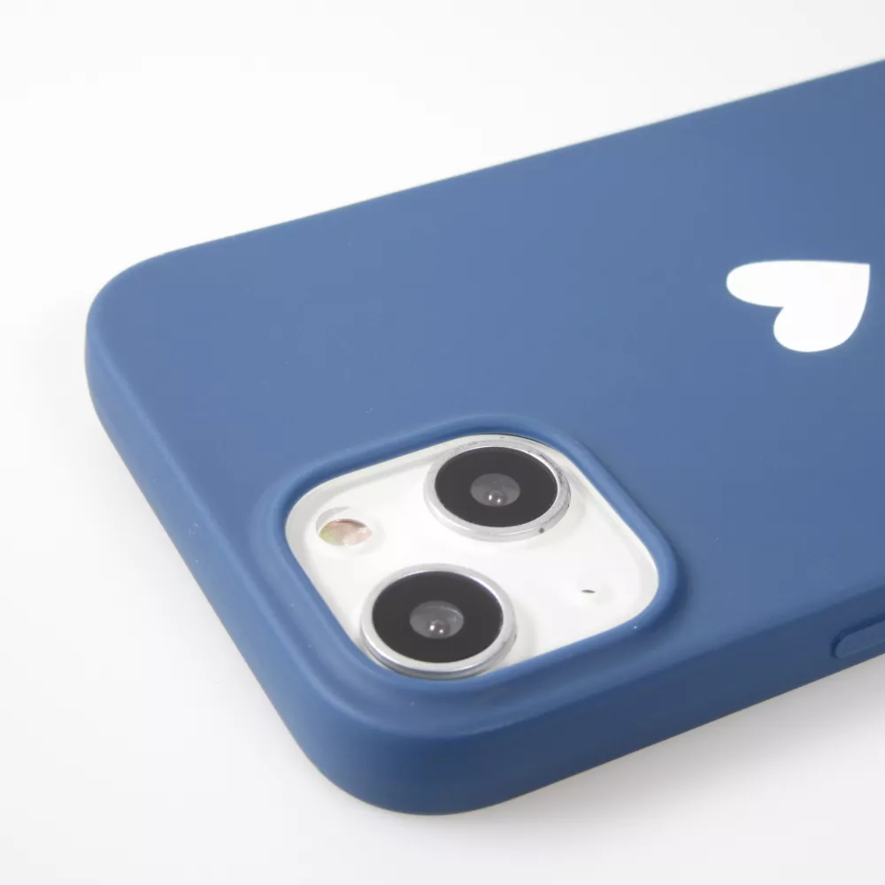 Coque iPhone 15 - Gel coeur - Bleu