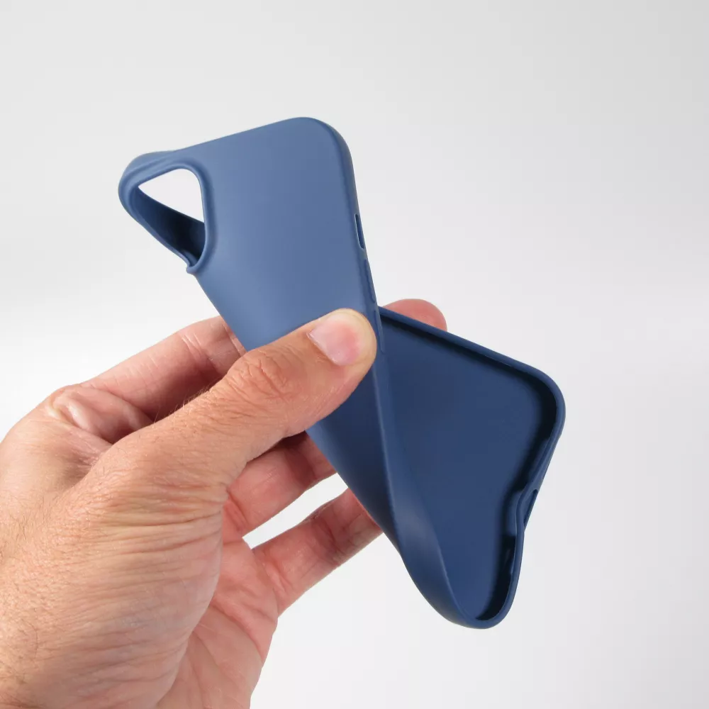 Coque iPhone 15 - Gel coeur - Bleu