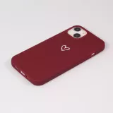 Hülle iPhone 15 - Gummi Herz - Rot