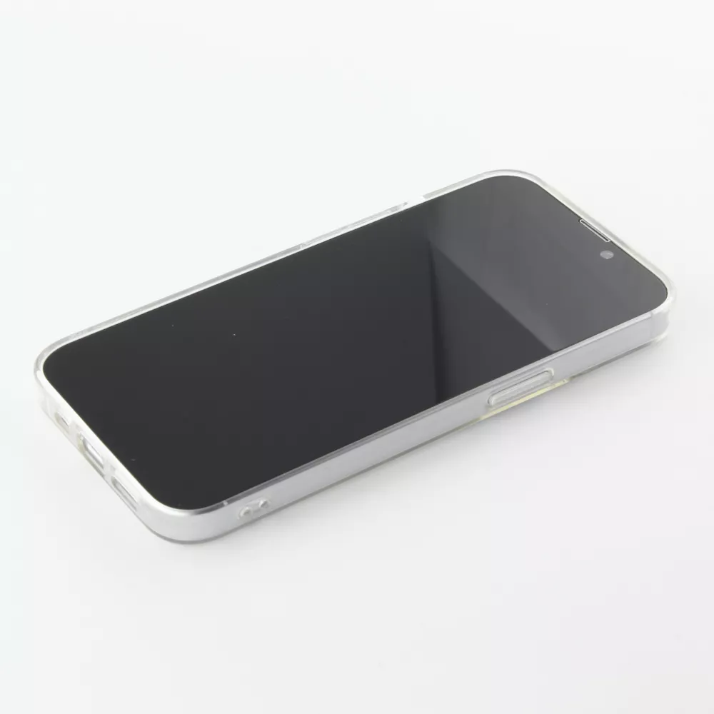 Coque iPhone 13 - Gel petit coeur transparent - Blanc
