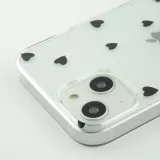 Coque iPhone 13 - Gel petit coeur transparent - Noir