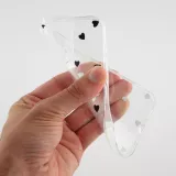 Coque iPhone 13 - Gel petit coeur transparent - Noir